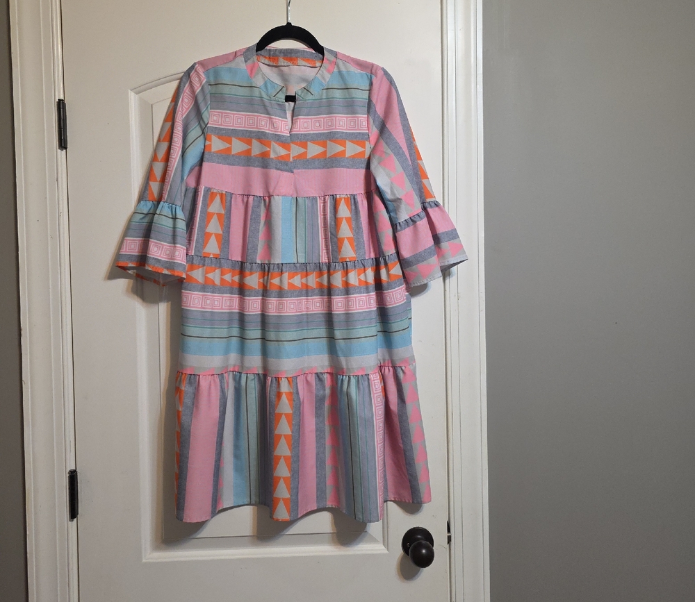 Colorful Geometric Midi Dress